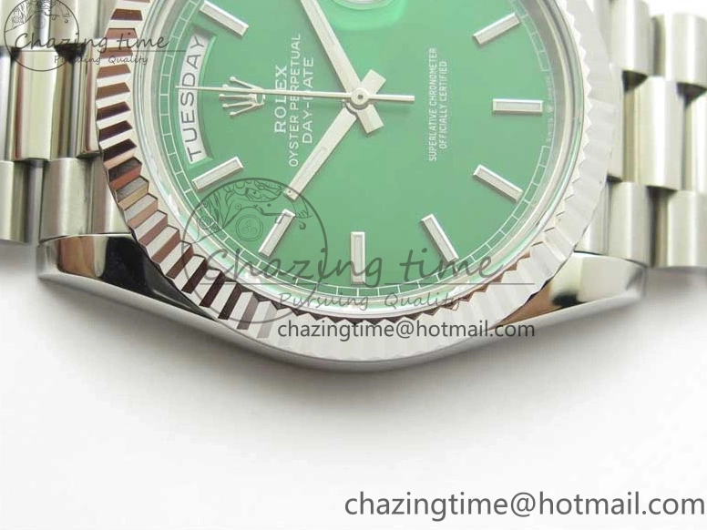 Markers 40mm SS Bracelet Green 228239 SS Stick 904 Version Dial Day-Date Dial A2836 on President New BP 0714